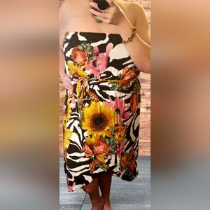 Bandeau High/Low Dress with Split